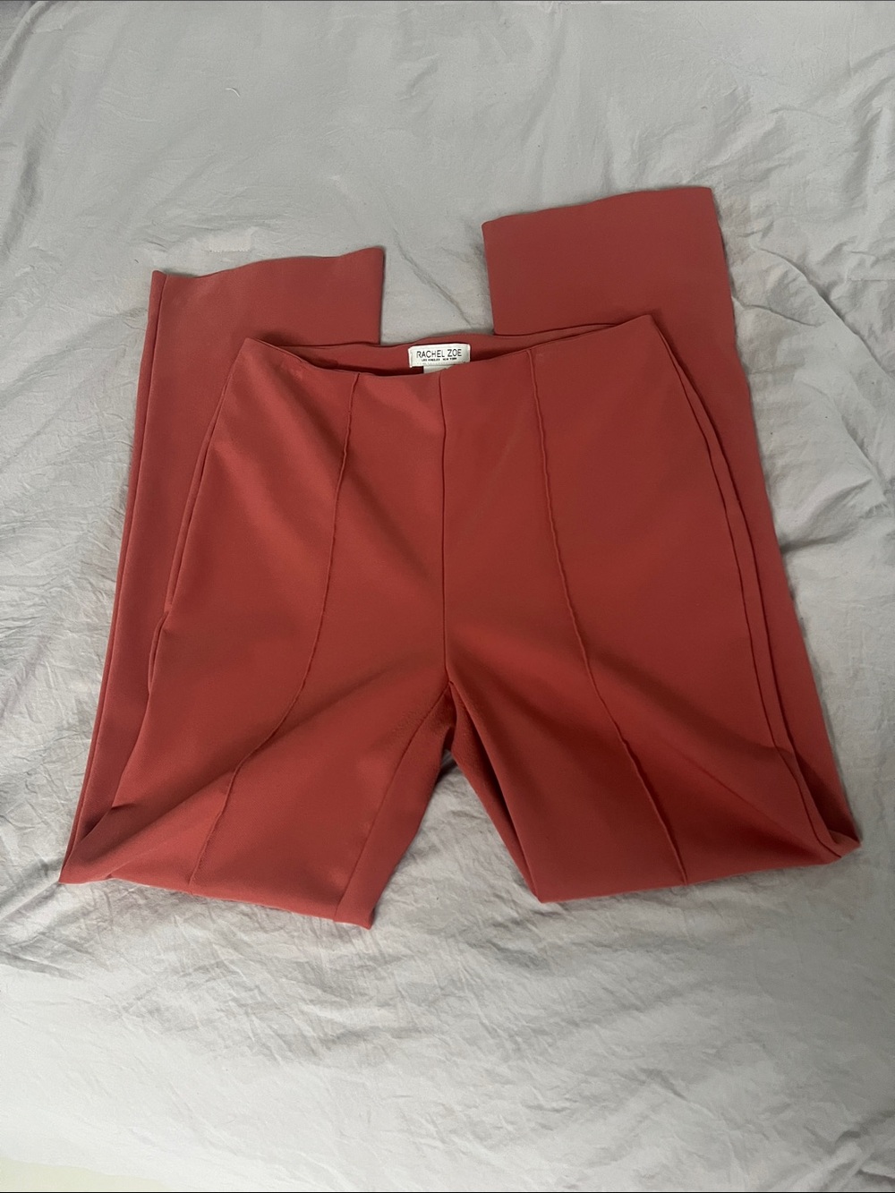 Rachel Zoe Rust Red Ponte Wide-Leg Pants